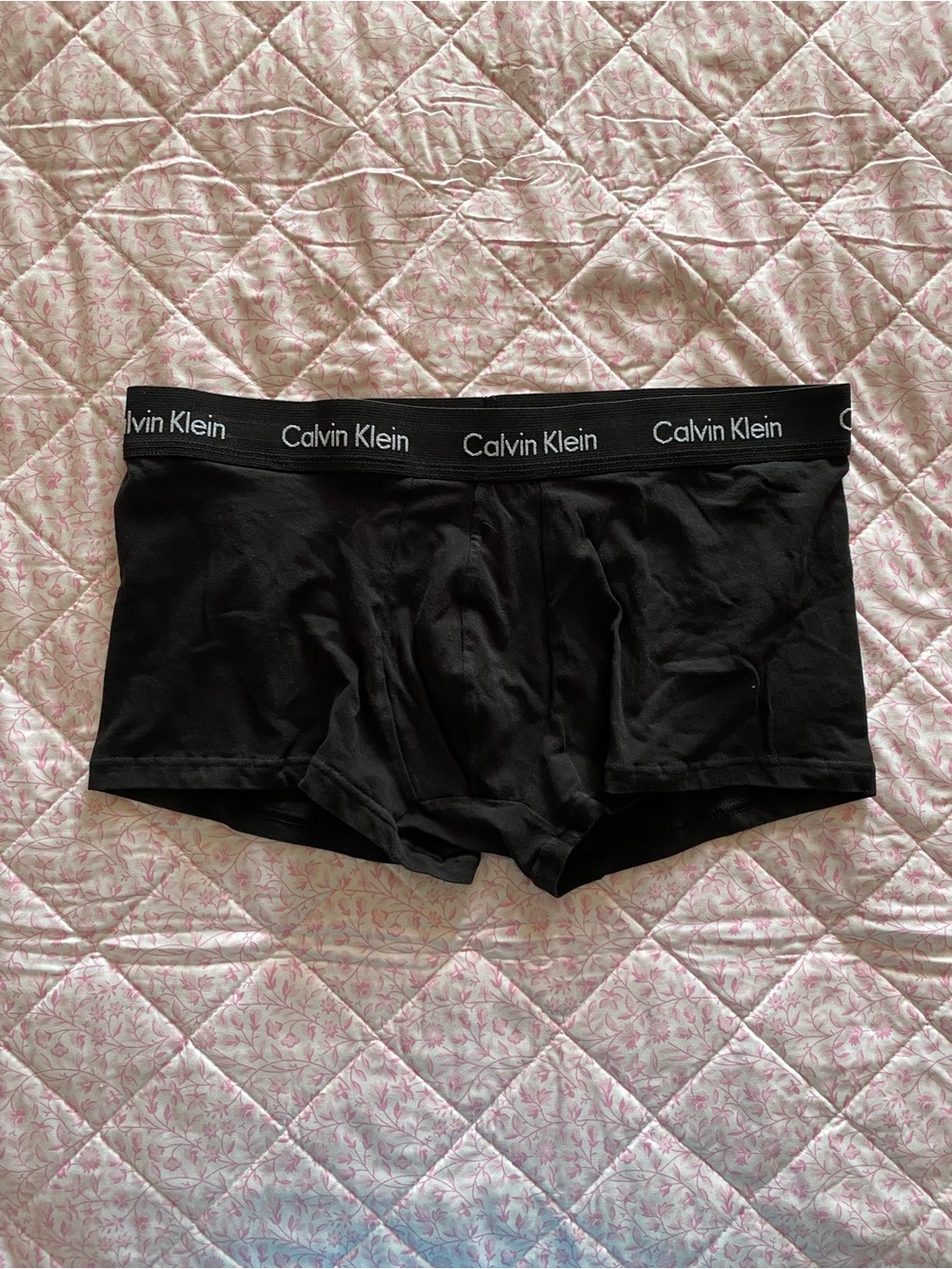 Calvin Klein Black Boxer Briefs with Gray Logo Waistband